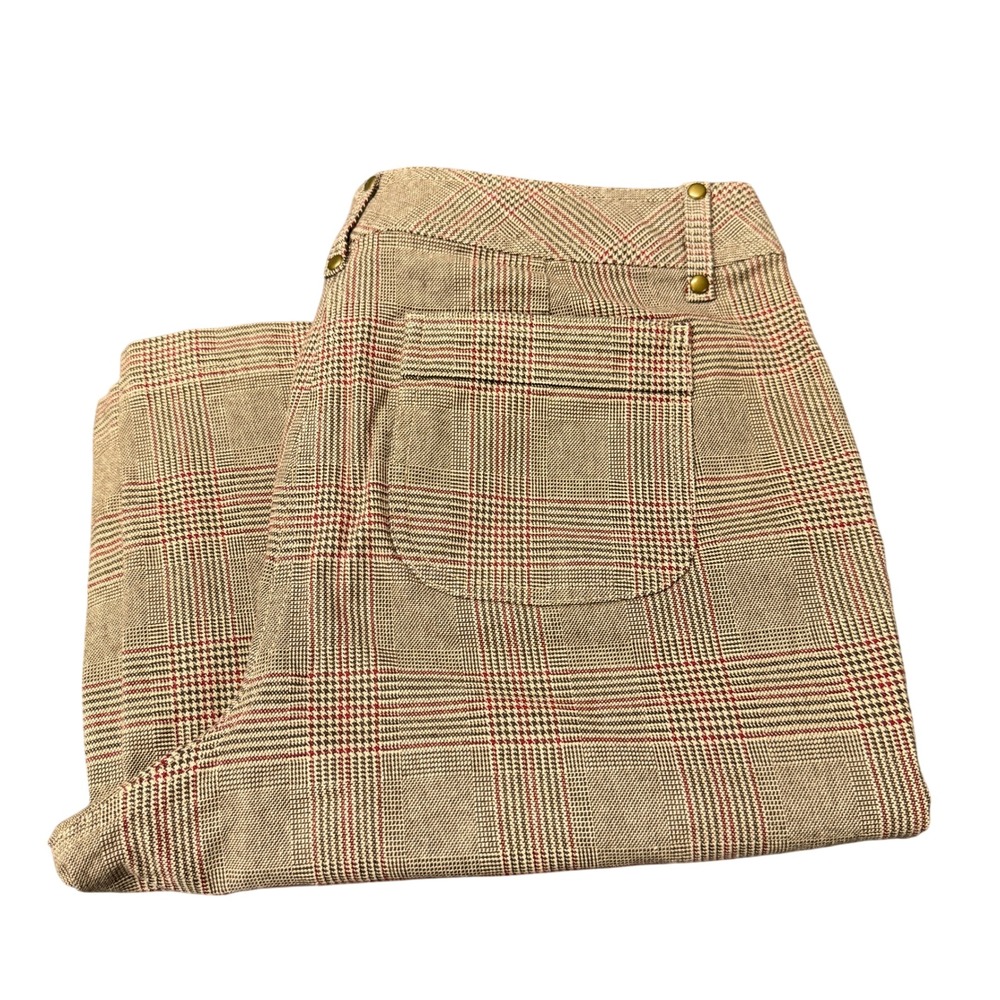 Vintage Talbots Pants Womens 10 (30x31 ACTUAL) Stretch Plaid Brown Academia